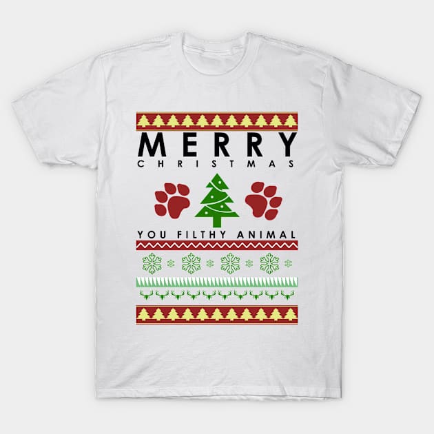 merry christmas you filthy animal T-Shirt by zopandah